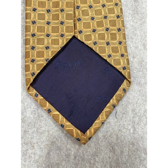 Britches of Georgetowne Geometric Silk Tie Vintage Gold Necktie - Picture 4 of 7